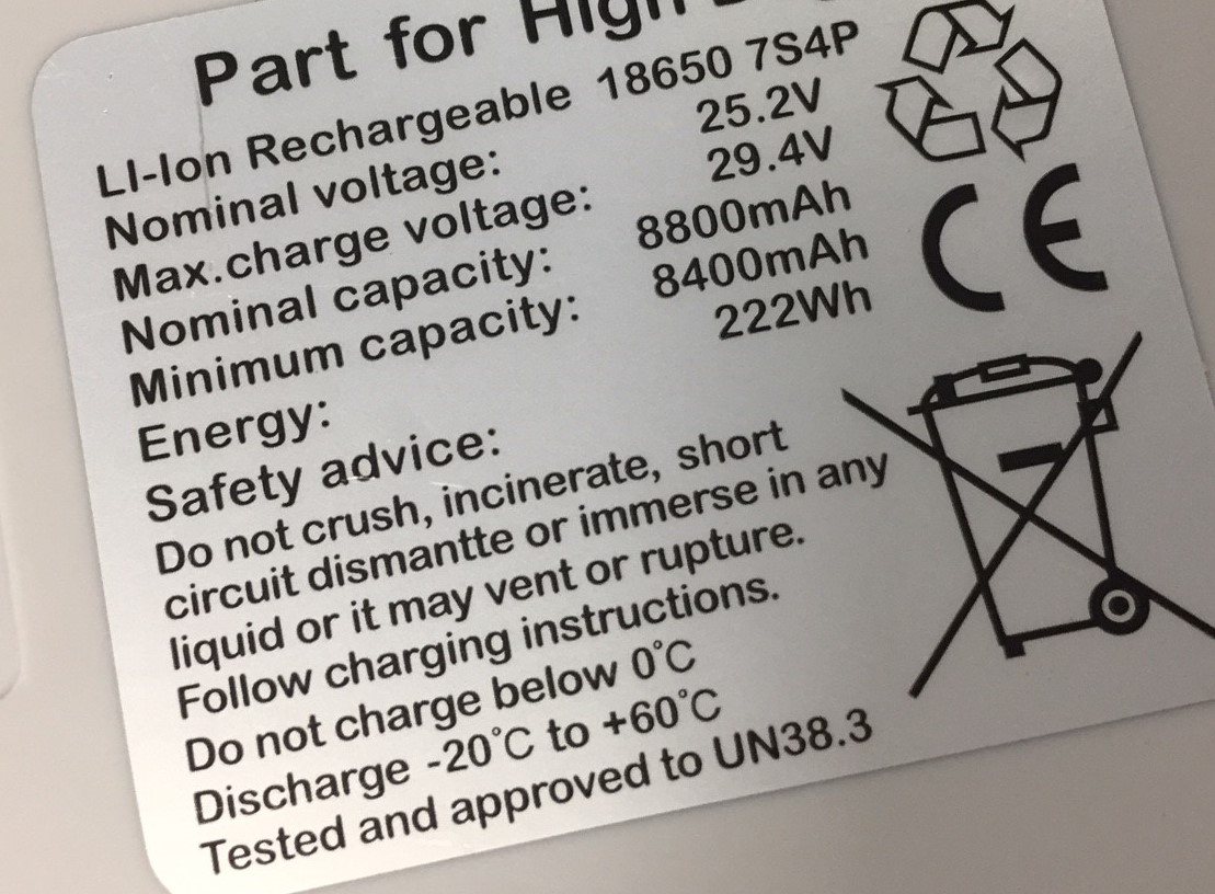 25,4 Volt lithium accu